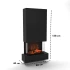 Glow Fire Hölderlin Tall Sort OMC 600 Væghængt Vanddampspejs - Realistisk Flammeeffekt