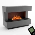 Kant Grå - OMC 600 Fritstående Vanddamp Pejs fra Glow Fire – Realistisk Flammeeffekt, Ingen Varme, Grå Design