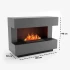 Kant Grå - OMC 600 Fritstående Vanddamp Pejs fra Glow Fire – Realistisk Flammeeffekt, Ingen Varme, Grå Design
