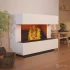 Kant Hvid - OMC 600 Elektrisk Pejs – Realistisk Flamme, Miljøvenlig, Fritstående Design