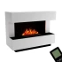 Kant Hvid - OMC 600 Elektrisk Pejs – Realistisk Flamme, Miljøvenlig, Fritstående Design