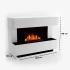 Kant Hvid - OMC 600 Elektrisk Pejs – Realistisk Flamme, Miljøvenlig, Fritstående Design