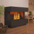 Kant Sort - OMC 600 Fritstående Vanddamppejs fra Glow Fire – Realistisk Flammeeffekt, Ingen Varme, Sort Design