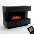 Kant Sort - OMC 600 Fritstående Vanddamppejs fra Glow Fire – Realistisk Flammeeffekt, Ingen Varme, Sort Design
