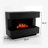 Kant Sort - OMC 600 Fritstående Vanddamppejs fra Glow Fire – Realistisk Flammeeffekt, Ingen Varme, Sort Design