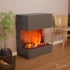 Glow Fire Kästner Grå - OMC 600 | Fritstående Vanddamppejs, 89 cm x 70 cm x 40 cm