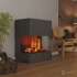 Glow Fire Kästner Grå - OMC 600 | Fritstående Vanddamppejs, 89 cm x 70 cm x 40 cm