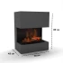 Glow Fire Kästner Grå - OMC 600 | Fritstående Vanddamppejs, 89 cm x 70 cm x 40 cm
