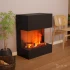 Glow Fire Kästner Sort - OMC 600 | Fritstående Vanddamp Pejs, 89 cm x 70 cm x 40 cm