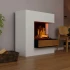 Glow Fire Planck høj Højre Side - OMC 600 | Fritstående Vanddamp Pejs, 110 cm x 109 cm x 53 cm