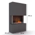 Glow Fire Tucholsky 3-sidet Grå - OMC 600 | Fritstående Vanddamp Pejs, Grå, 91 cm x 150 cm x 35 cm