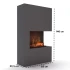 Glow Fire Tucholsky Venstre Hjørne Grå - OMC 600 | Fritstående Vanddamp Pejs, Grå, 91 cm x 150 cm x 35 cm