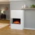 Glow Fire Tucholsky Højre Hjørne - OMC 600 | Fritstående Vanddamp Pejs, Grå, 91 cm x 150 cm x 35 cm