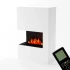 Glow Fire Tucholsky Højre Hjørne - OMC 600 | Fritstående Vanddamp Pejs, Grå, 91 cm x 150 cm x 35 cm