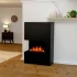 Glow Fire Tucholsky Højre Hjørne Sort - OMC 600 | Fritstående Vanddamp Pejs, Sort, 91 cm x 150 cm x 35 cm