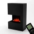 Glow Fire Tucholsky Højre Hjørne Sort - OMC 600 | Fritstående Vanddamp Pejs, Sort, 91 cm x 150 cm x 35 cm