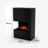 Glow Fire Tucholsky Højre Hjørne Sort - OMC 600 | Fritstående Vanddamp Pejs, Sort, 91 cm x 150 cm x 35 cm