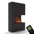 Glow Fire Tucholsky Venstre Hjørne Sort - OMC 600 | Fritstående Vanddamppejs, Sort, 91 cm x 150 cm x 35 cm