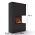 Glow Fire Tucholsky Venstre Hjørne Sort - OMC 600 | Fritstående Vanddamppejs, Sort, 91 cm x 150 cm x 35 cm